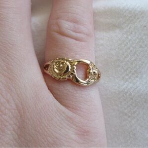 Elegant Gold sun and moon Ring